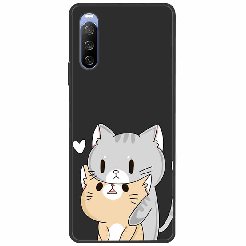 Мягкий чехол для Sony Xperia 10 III / 5 III / 1 III, силиконовый, с рисунком мраморного кота, чехол-фунда для Sony Xperia 1 II / 10 II / 5, чехол-коке