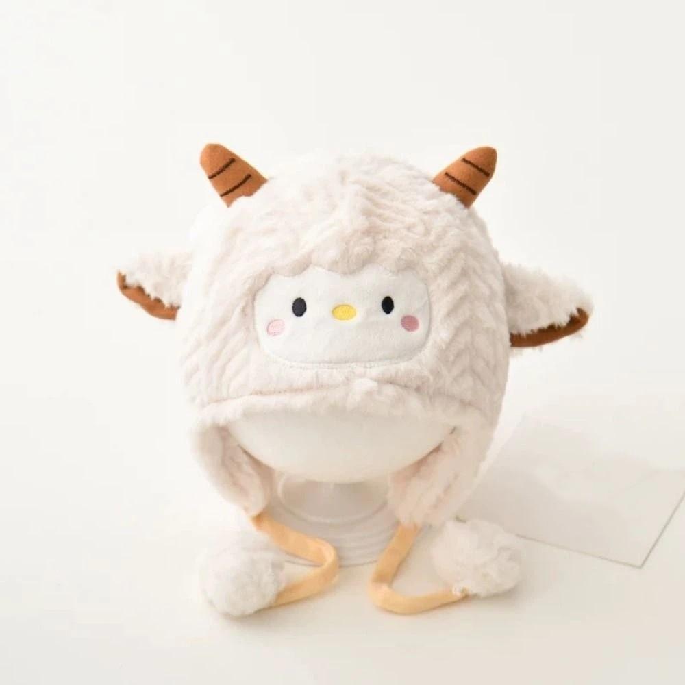 Thickened Cute Sheep Hat Soft Baby Warm Caps Funny Cartoon Beanie Caps Cold Weather Wear