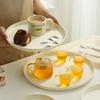 Tea Tray Tray Round High-End Water Cup Tea Cup Plastic Tray Coffee Table High Value Bread Snack Fruit Tray