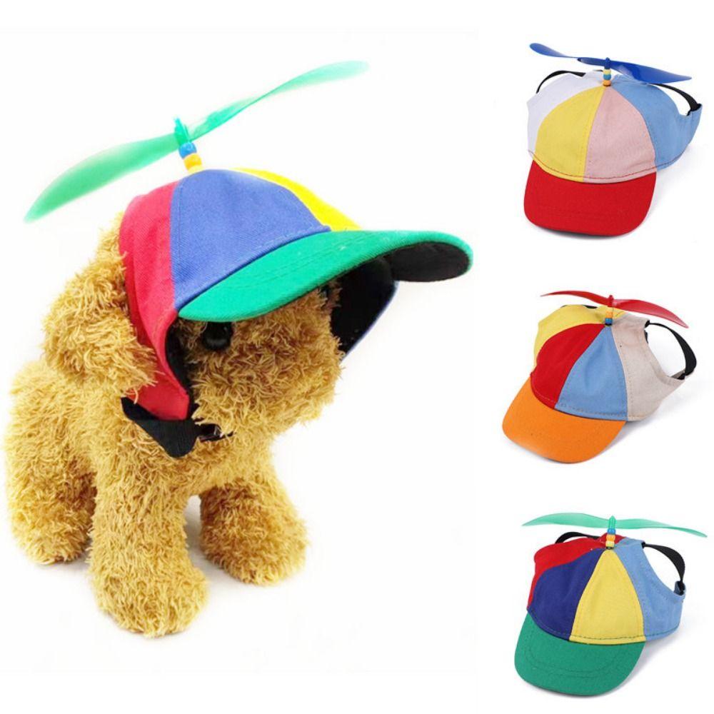 Detachable Dog Baseball Cap Breathable Dogs Helicopter Top Hat Funny Pet Propeller Hat  Puppy
