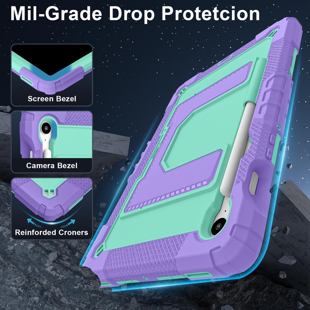 Tablet case For Samsung Galaxy Tab S10 Lite S10 S9 FE 10.9" anti-fall cover with pen slot stand holder With Shoulder Straps