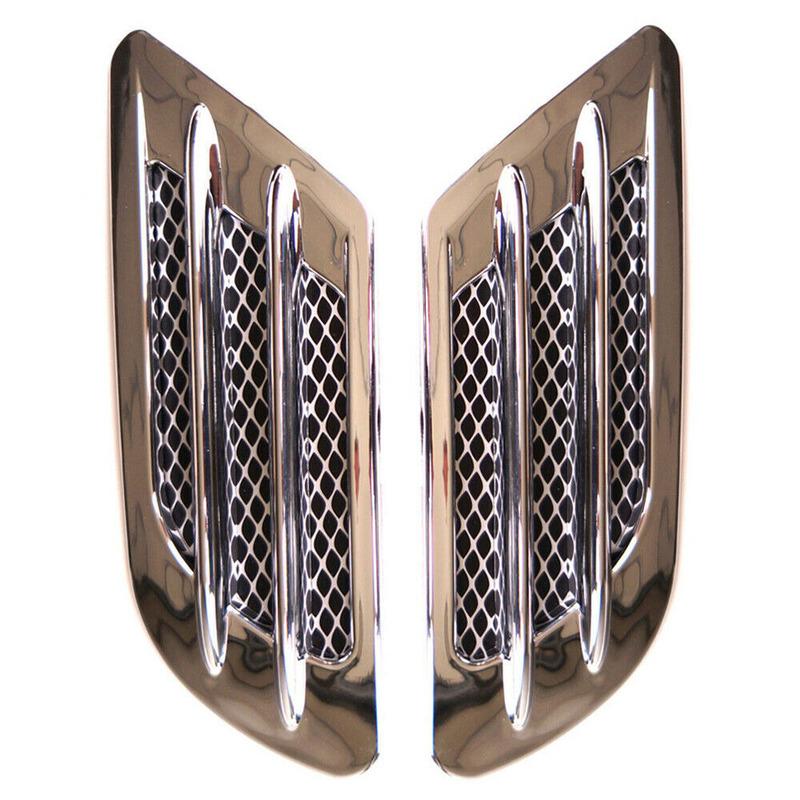 2 шт., автомобильный капот, воздухозаборник, боковое крыло, молдинг, отделка, решетка воздухозаборника, наклейка, черная серебристая, украшение для автомобиля