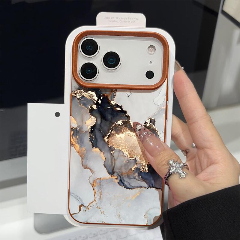 Ретро Чехол с Мраморным Рисунком для iPhone 17 18 Pro Max Силиконовый Чехол с Текстурой Кожи для iPhone 16 15 14 13 Pro Max 16E 17E