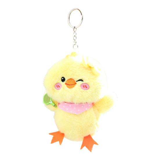 Cute Yellow Chick Plush Keychain Soft Stuffed Animal Pendant Cute Fluffy Bag Backpack Charm Adorable Gift for Animal
