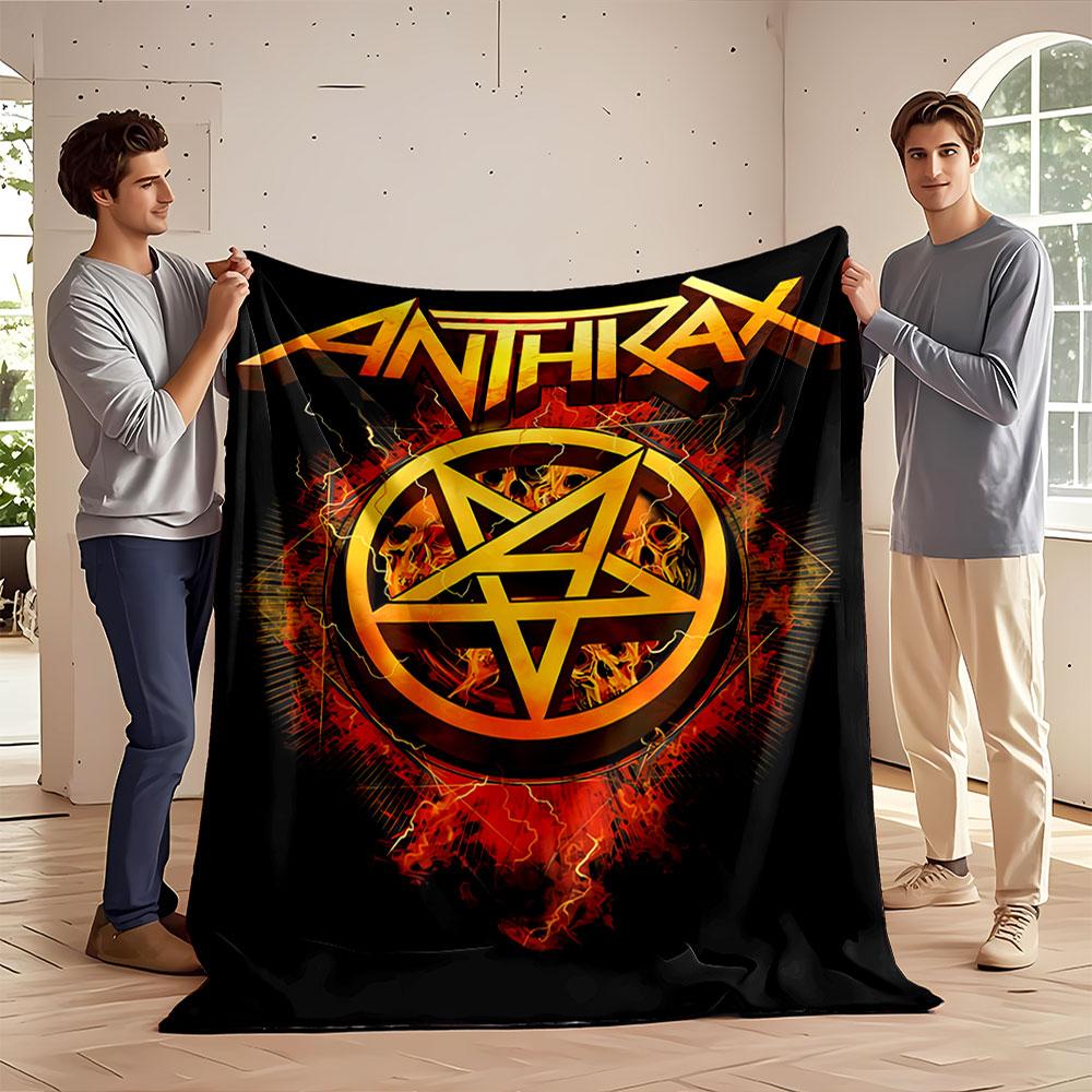 Anthrax Fiery Pentagram Design for all seasons blanket lunch break throw gift
