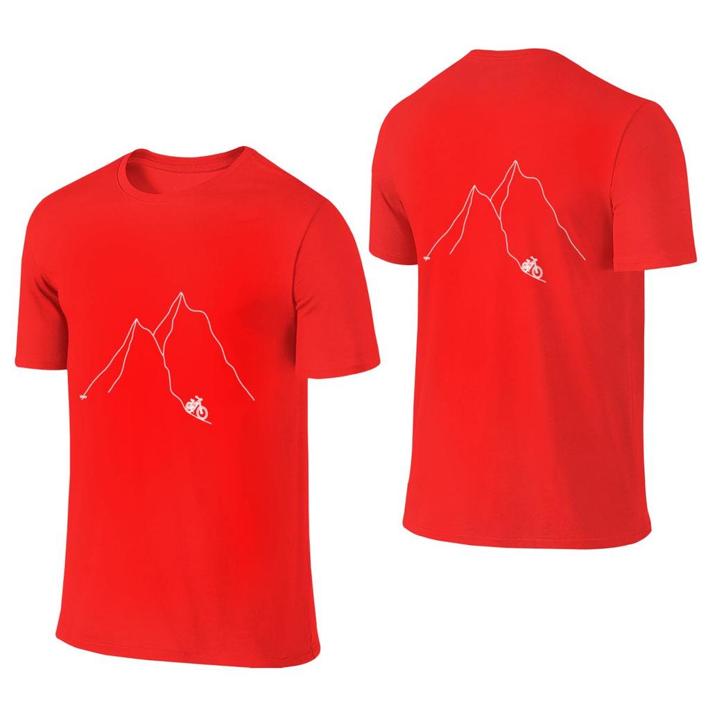 Mountain Bike White Design Short Style Reversible Tshirt Street Vibe Faderesistant Unisexs Tshirts
