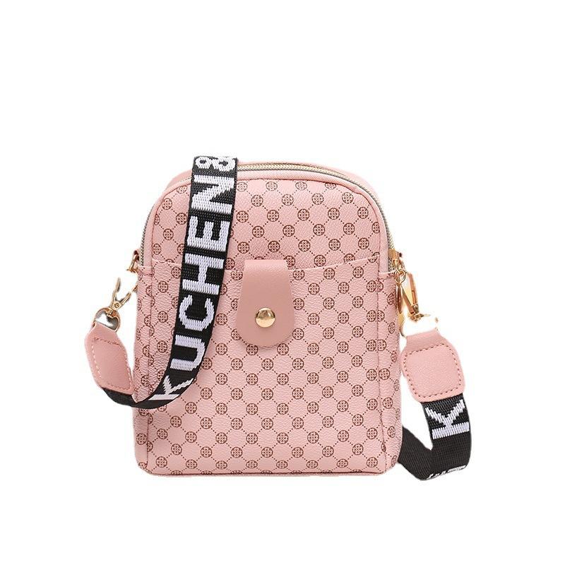 Women's Bag New Pattern Ribbon Crossbody Double-layer Small Square Bag Casual Mobile Phone Bag Printed Small Bag