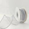Custom Hologram Sheer Chiffon Polyester White Pink Yellow Organza Ribbon Spool for Wedding Bouquets Wrapping