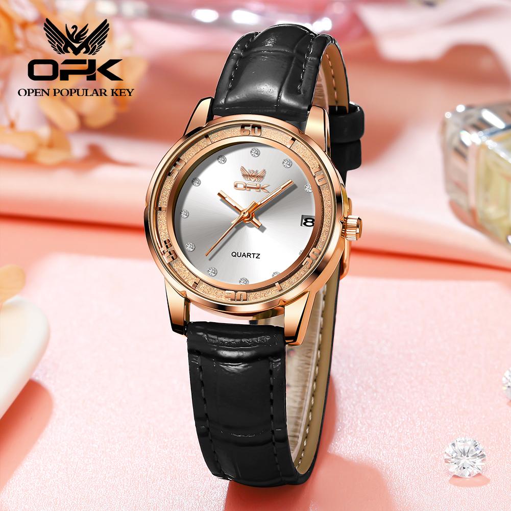 Elegant Women Quartz Watches Sparkling Rhinestone Dial Calendar Waterproof Casual Dress Wrist Watch