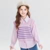 Girls' College Style Woolen Vest and Shirt Set