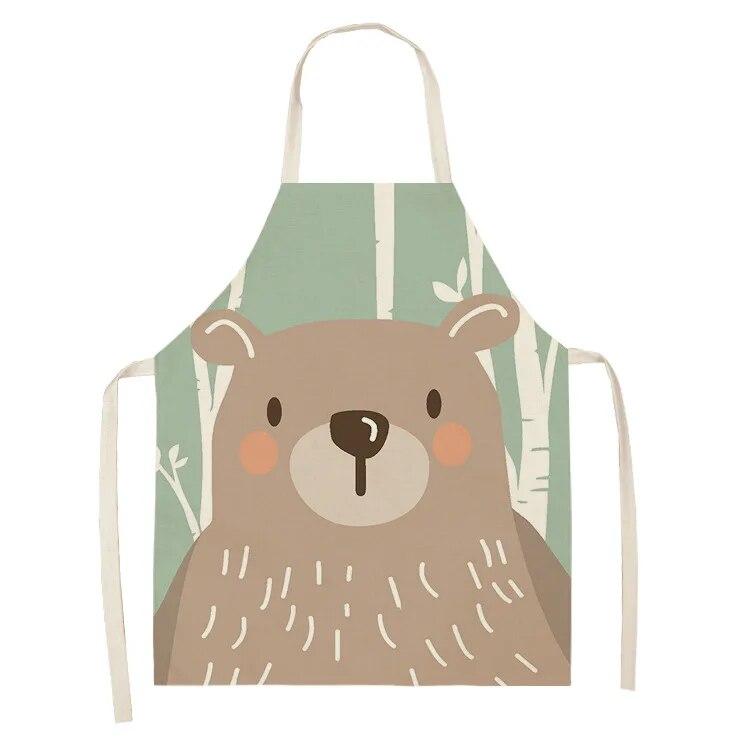 Фартук шеф-повара для приготовления выпечки, фартук с рисунком лисы и животным, аксессуары для приготовления пищи, мужской и женский фартук, фартук для чистки