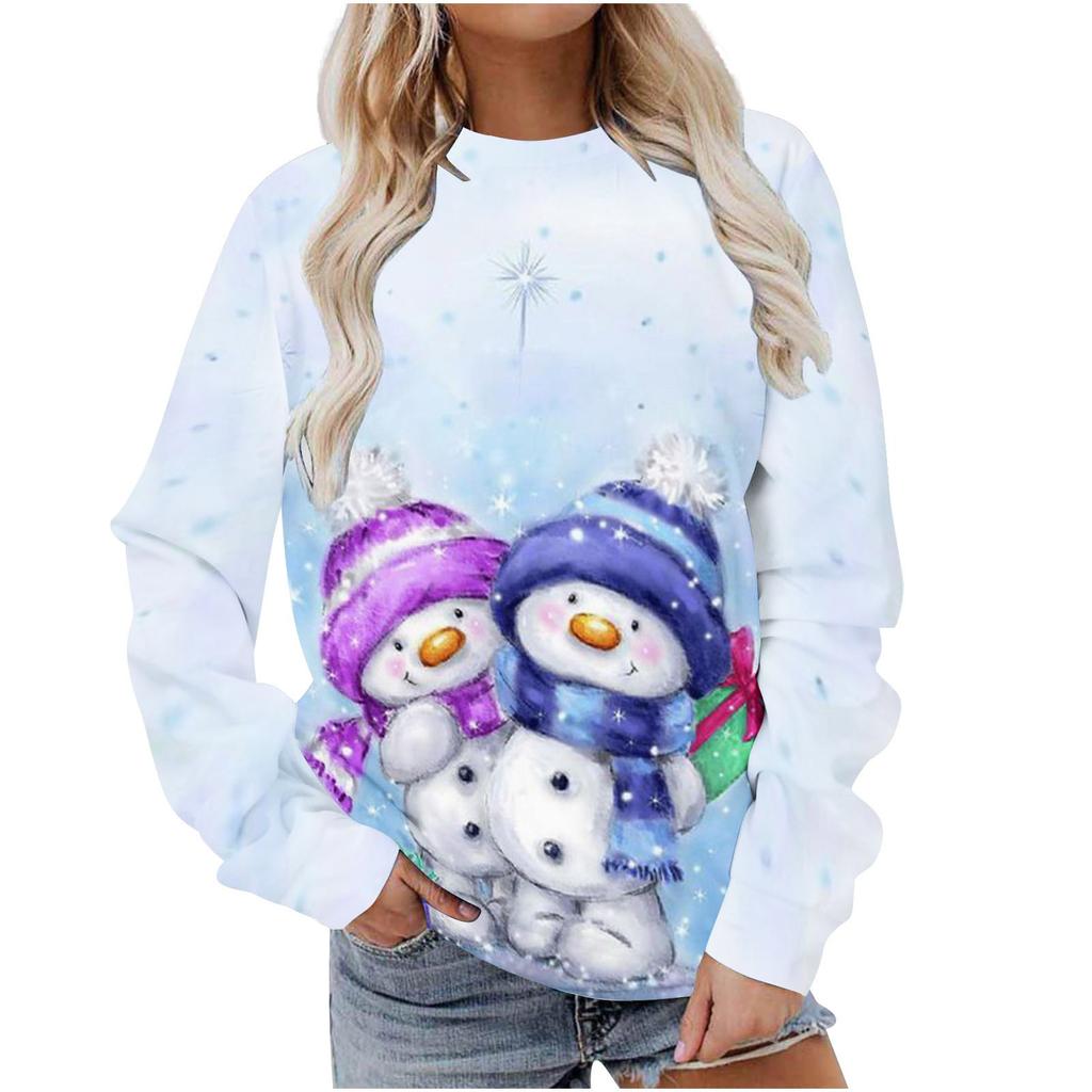 Women's Christmas Trend Fashion Casual Loose Long Sleeve Top Sweater Women's Sweater