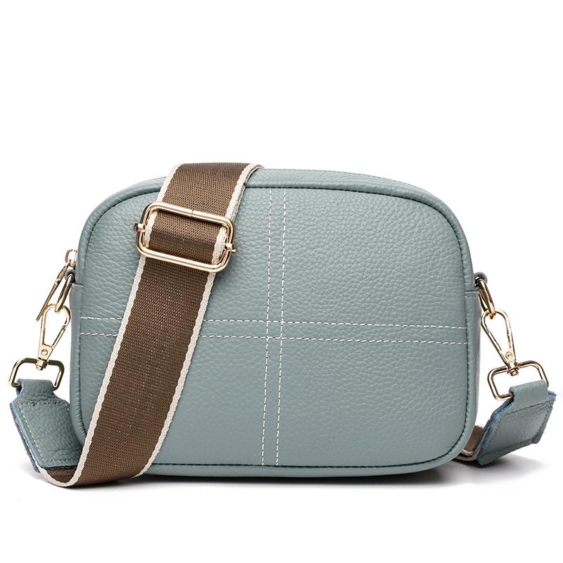 High Quality Cow Leather Shoulder Crossbody Bag for Women Fashion Pure Color Soft Genuine Leather Messenger Bag