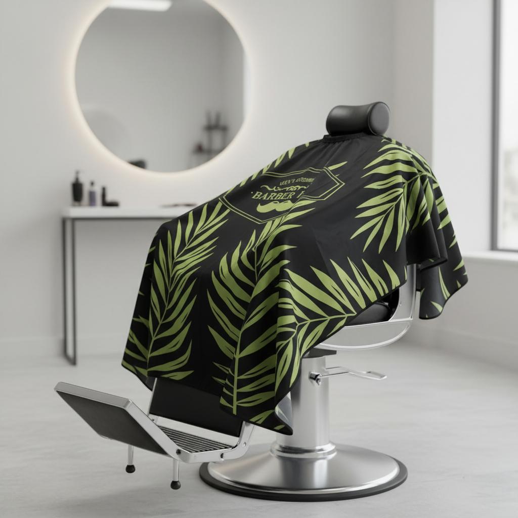 Hairdressing cape for the salon, large, haircut, 140x155, buckle