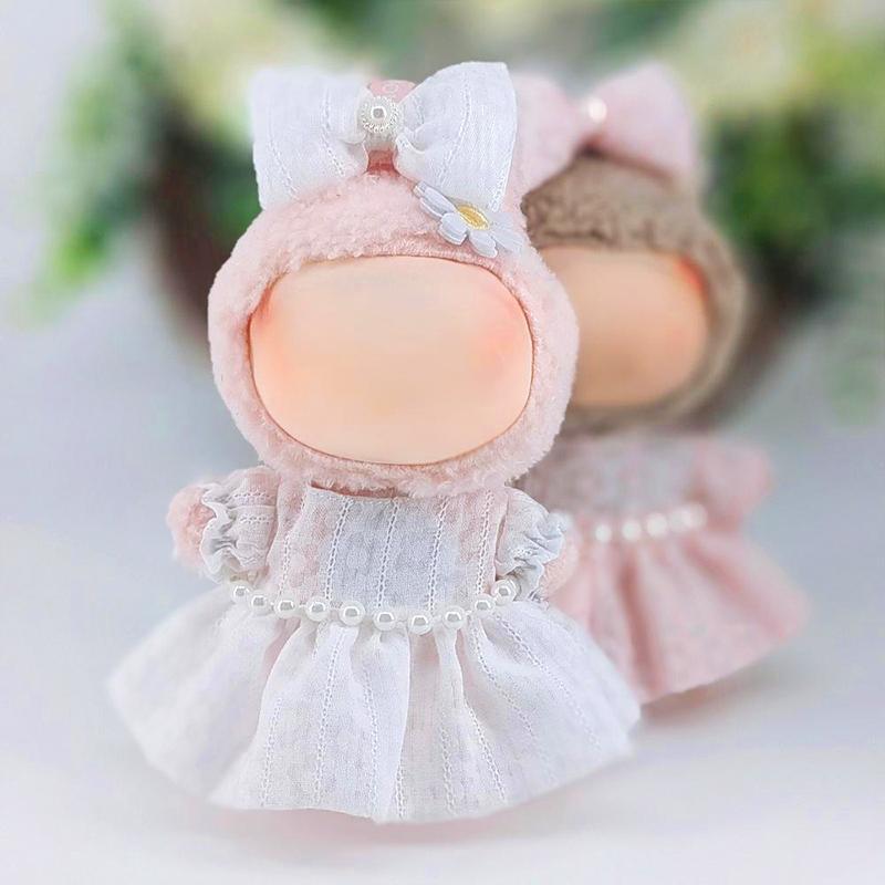 Handmade Fabric Princess Style Lantern Sleeve Solid Color Rhinestone Doll Costume Lolita Doll Dress Fashion Style 4 Styles
