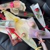 50pcs Transparent Single Rose Sleeves Waterproof Bouquet Packaging Sleeve  Anniversary