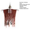 Halloween Hanging Skull Realistic Skull Ghost Decoration with Long Hair Poseable Wire Spooky Hanging Skeleton Prop for Halloween Party