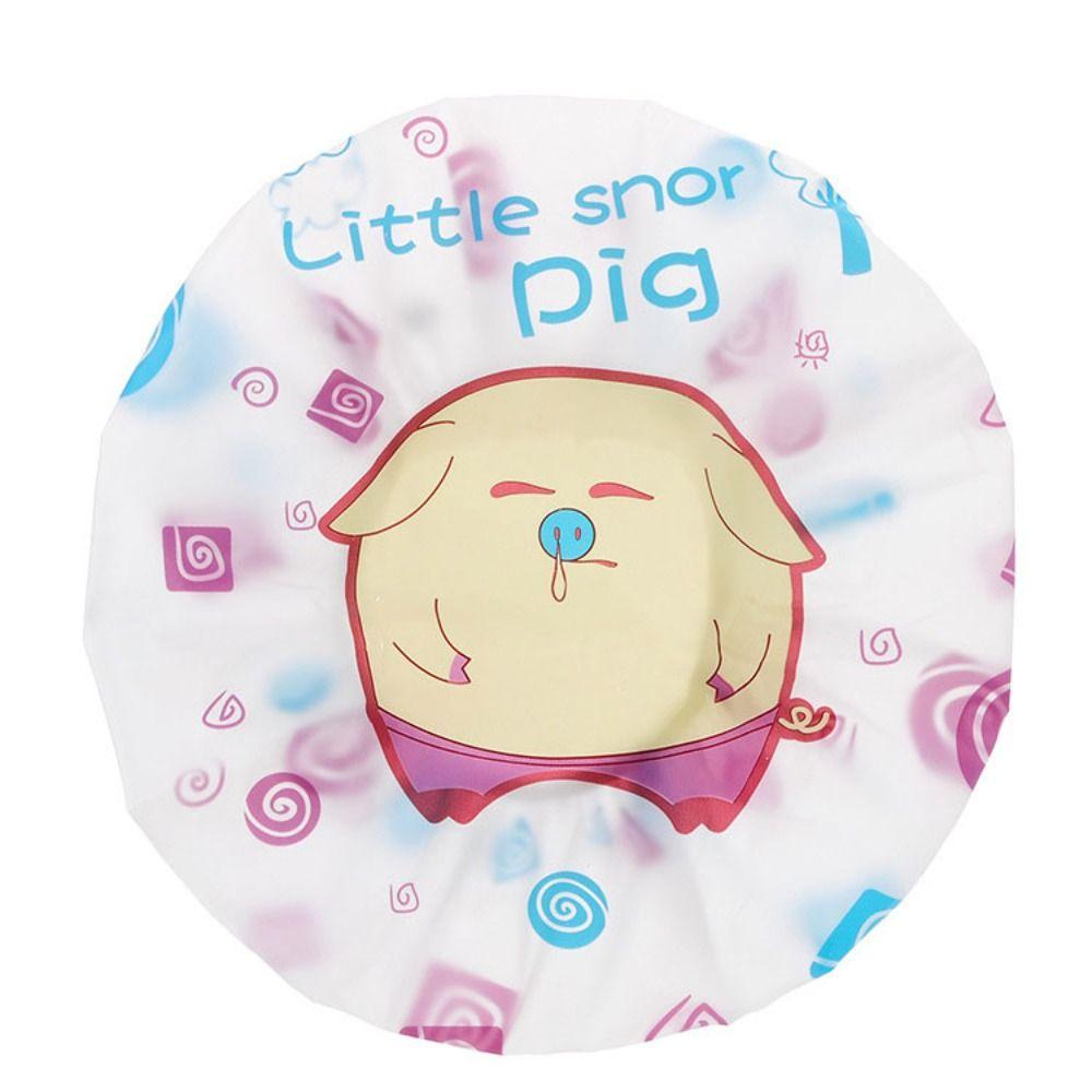 Waterproof Shower Cap Reusable Oilproof Hat Cute Head Hair Cover