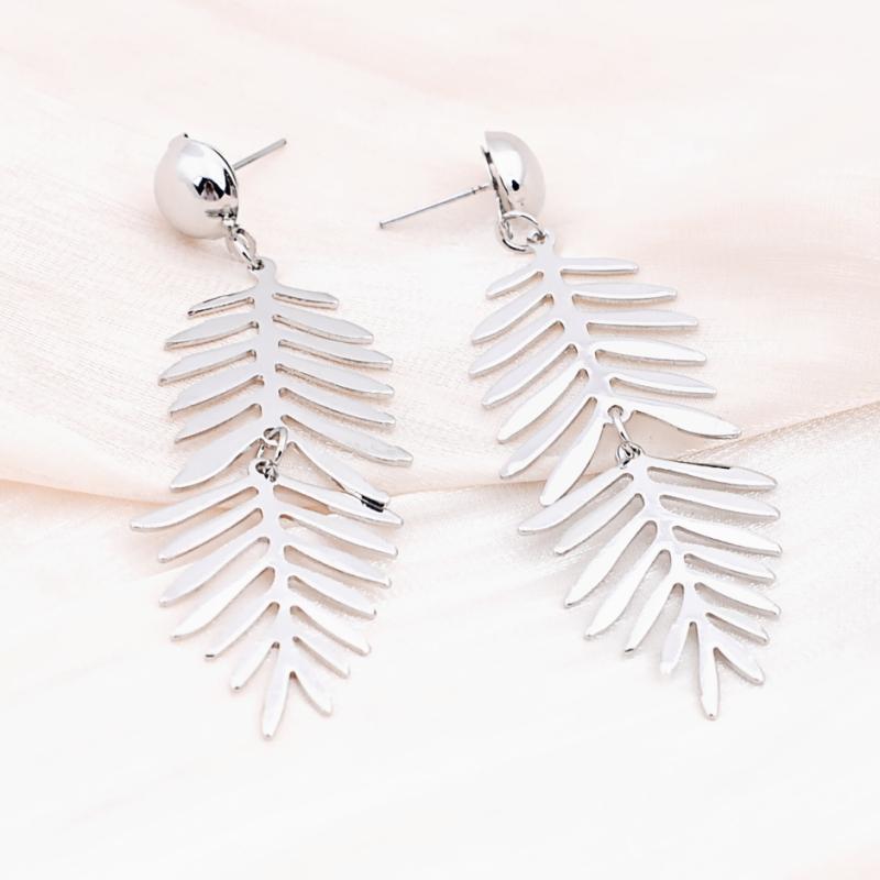 New Long Monstera Women's Hanging Earrings Flexible Leaf Pendants Female Dangle Earrings Exaggerated pendientes mujer