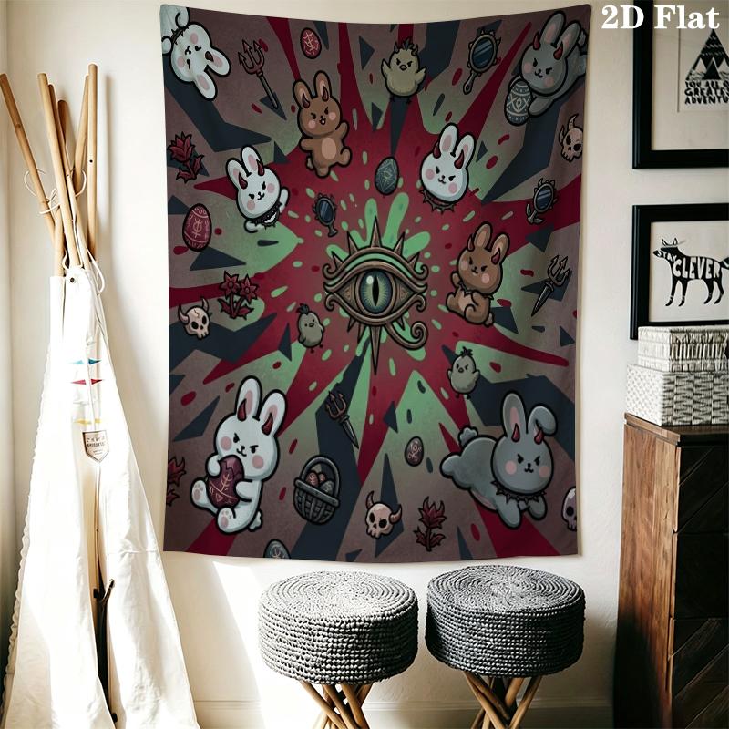 Eye of Horus Wall Tapestry Aesthetic Wall Hanging Printed Fabric Blanket Decorative Tapestries for Bedroom Living Room Home Decor