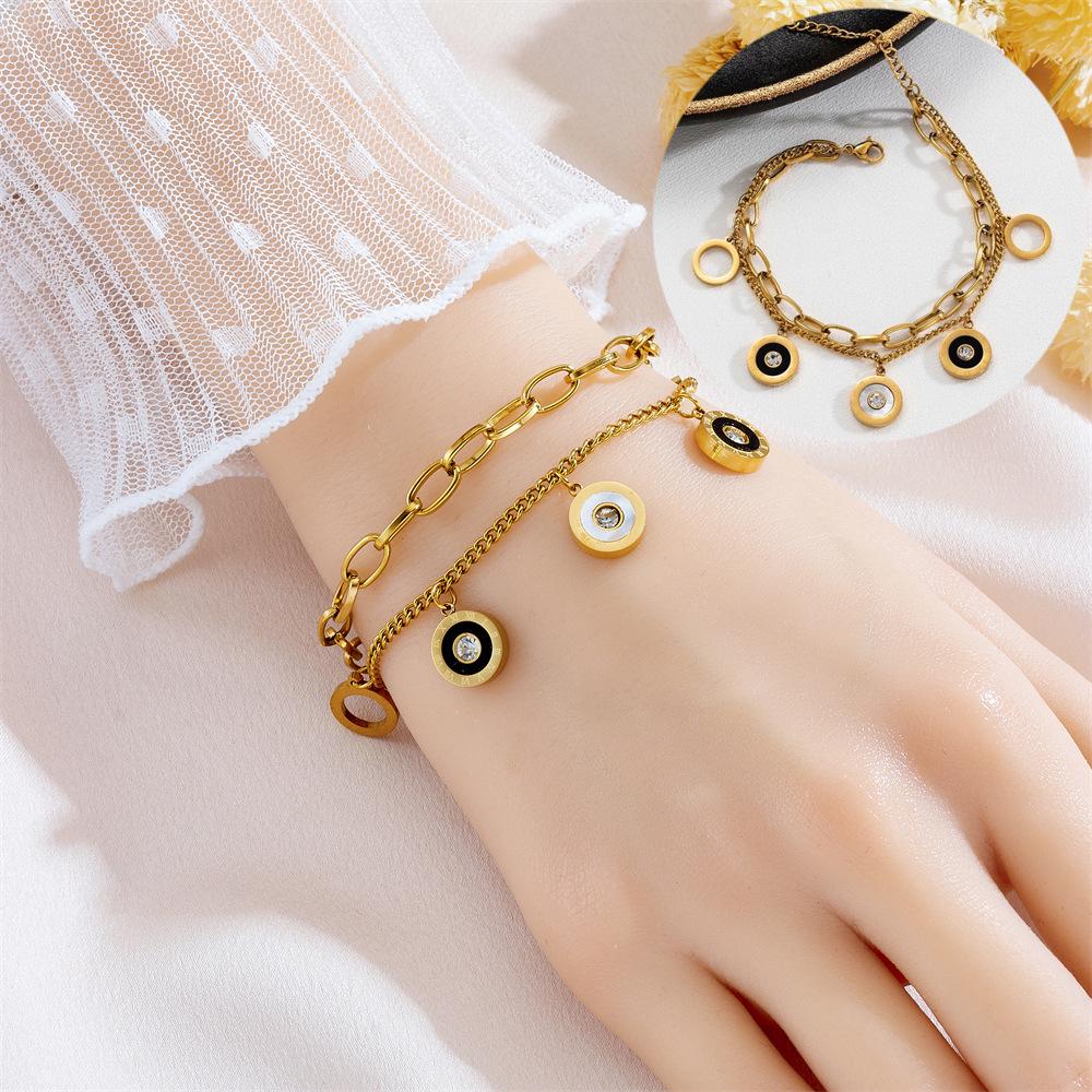 Meichen 18k Gold Non-Fading Titanium Steel Women's Fashion Bracelets - Simple, Versatile, Trendy European and American Style.