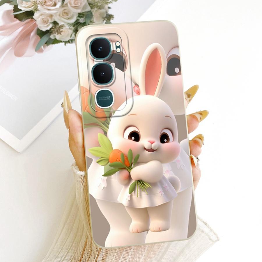 Чехол для Vivo Y21d 2025, Чехол с рисунком кролика, Мягкий силиконовый матовый чехол для телефона для Vivo Y31 Y 31 5G Y 21d, Чехол животные Capa