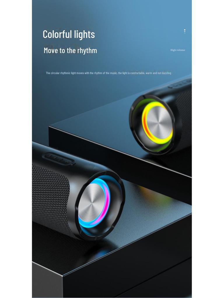 Wireless Bluetooth Mini Speaker with Colorful Lights & Heavy Bass for Home, Outdoor, Office, Card Slot Feature