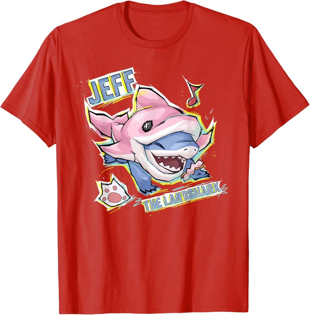 2026 new Marvel Jeff Lox Shark Tshirt for both Unisex and Women Cute pink shark pattern casual shortsleeved shirt