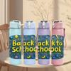1PC Back To School Badge Design 750ml Color Plastic Sports Water Bottle Leakproof Flip Straw Lid Suitable for Sports Office Home Use