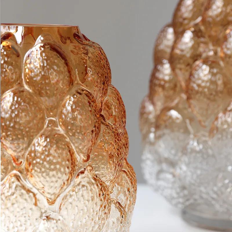 Стеклянная ваза Абстрактный зернистый градиент Ваза для цветов Гидропонные аксессуары Стеклянный террариум Аксессуары для украшения дома