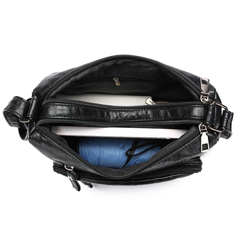 Женская сумка из ПУ Мягкая кожа Многослойная Однотонная Сумка через плечо Сумка для мамы AVE