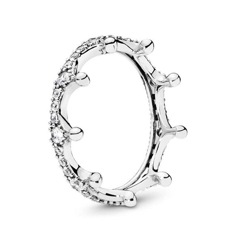 925 Silver Rings Stackable Infinite Heart Flower Crown Trinkets For Women Original Wedding Ring Jewelry Gift