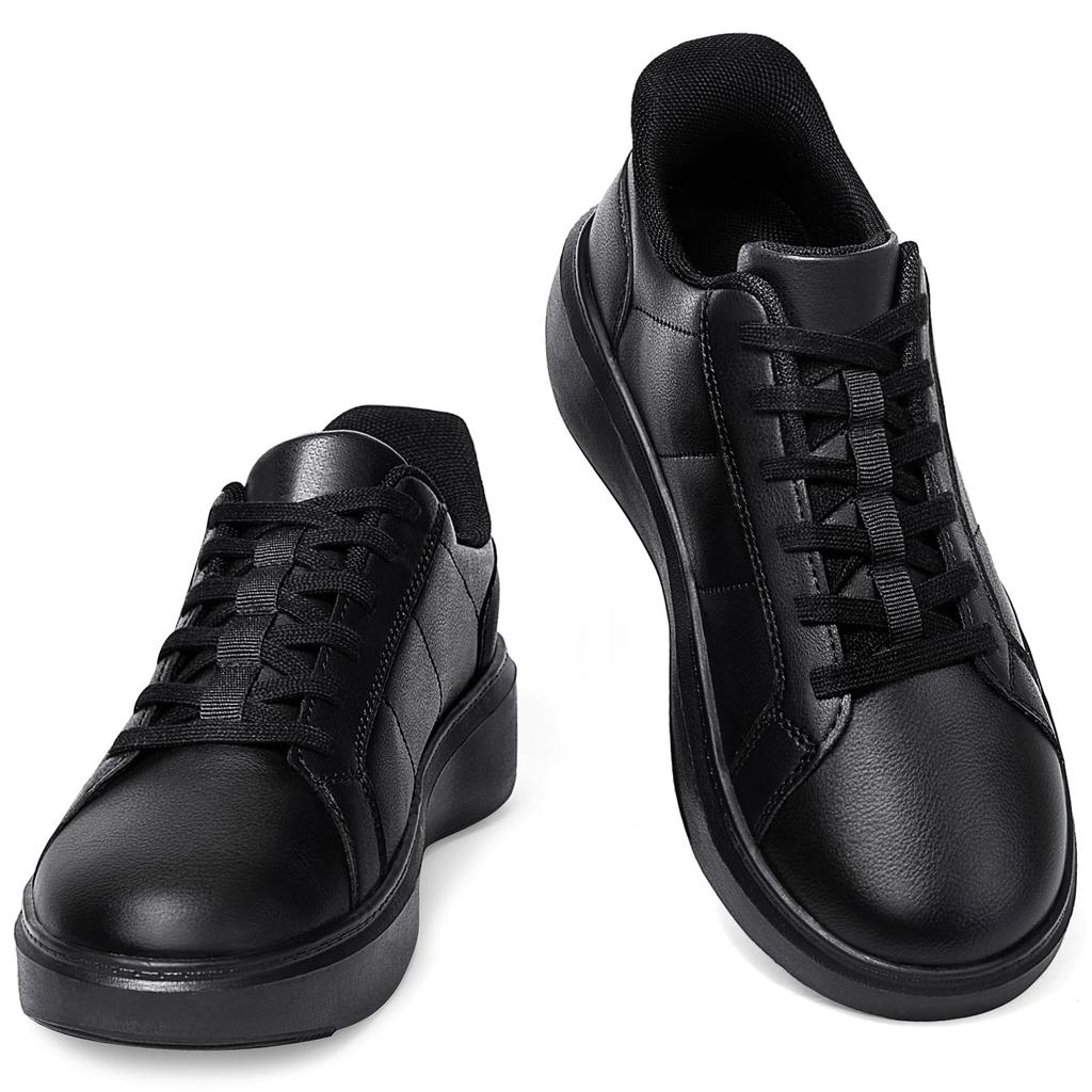 Waterproof Sneakers to slip on while recommended by physical Walking Shoes Business Sneakers Leather Black Most Comfortable Commuting Easy to Walk