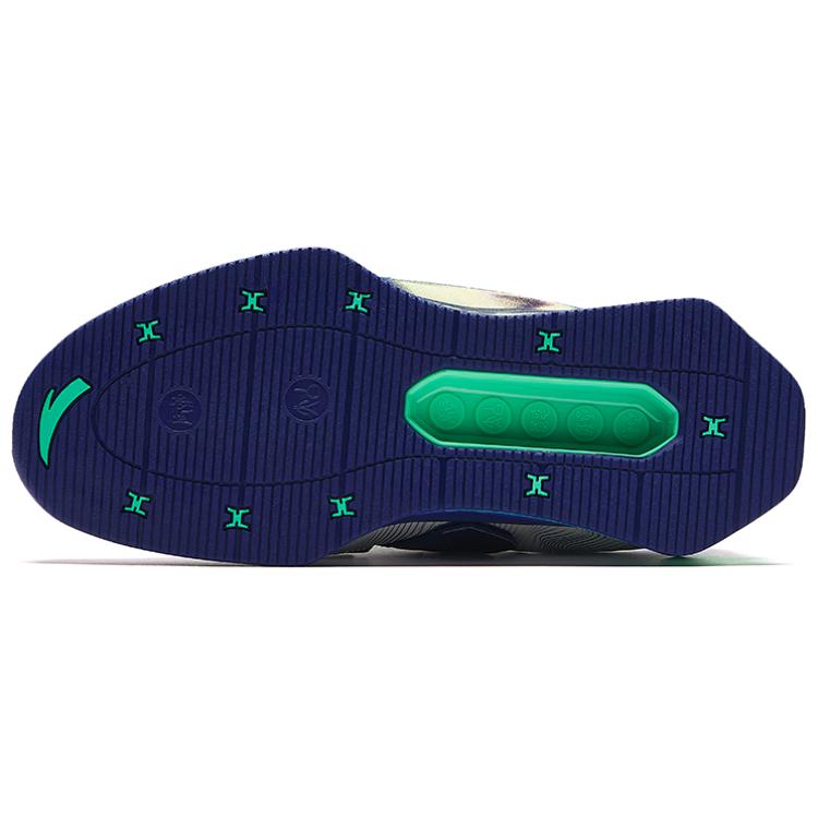 Anta National Team Color Professional Squat Weightlifting Sports Non-Slip Durable Low-Top Training Shoes Men Sneaker White Blue 412440101-6