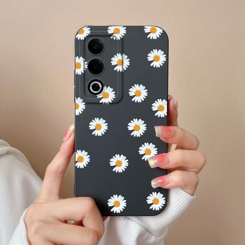 Новый чехол для OPPO A3X A3 Pro Realme 12 13 Plus C63 Pretty Sunflowers Защитная пленка для экрана Матовый жидкий силиконовый защитный чехол для OPPO Чехлы с противоскользящими свойствами