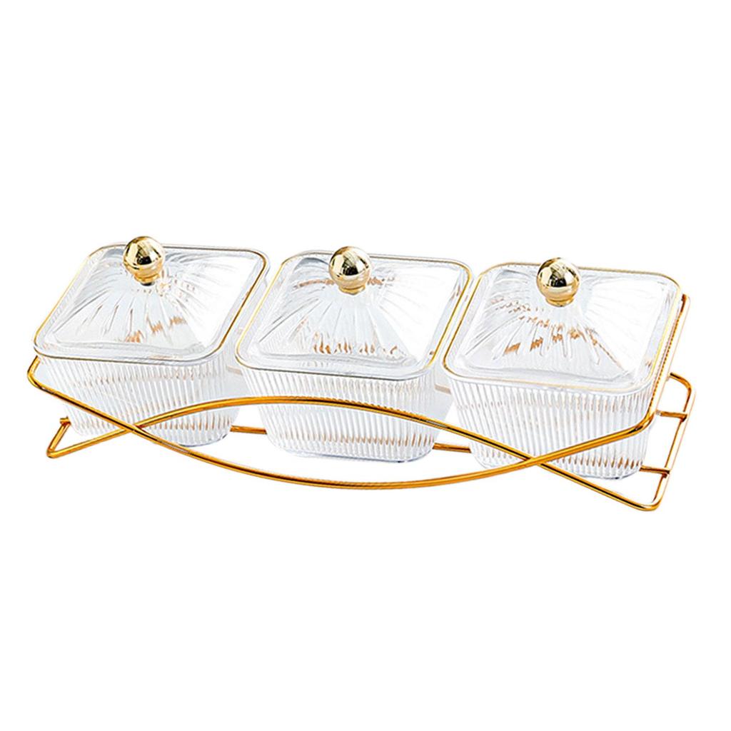 Nordic Fruit Snacks Serving Platter with Lid Storage Container Dried Fruit Tray for Home Kitchen Sweet Cookies Nuts Party