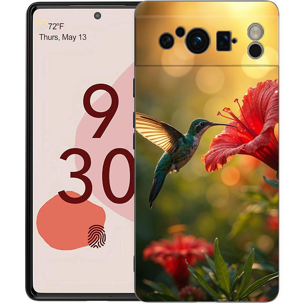 Чехол для телефона 'Колибри' для Google Pixel 9 8 9A 8A 7 7A 6 Pro XL 6A 5G Черный Мягкая Задняя Панель Роскошный ТПУ Чехол
