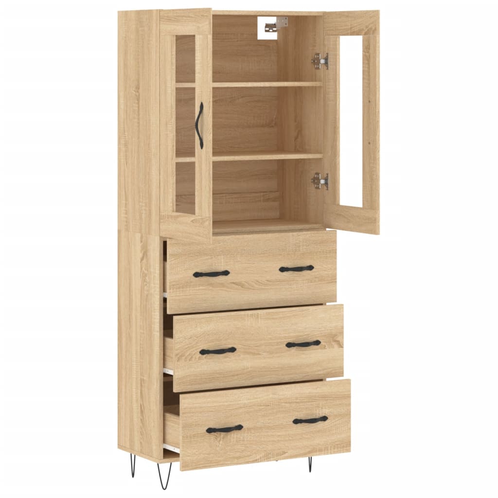 Высокий комод Sonoma Oak 69,5 x 34 x 180 см ДСП