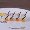 Miniature DIY Dollhouse Iced Tea Lemon Straw Keychain Ornament