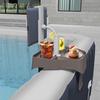 Adjustable Hot Tub Tray Table with Cup Holder Phone Stand for Most Inflatable Pools Spas Essential Jacuzzi Accessories for Adults