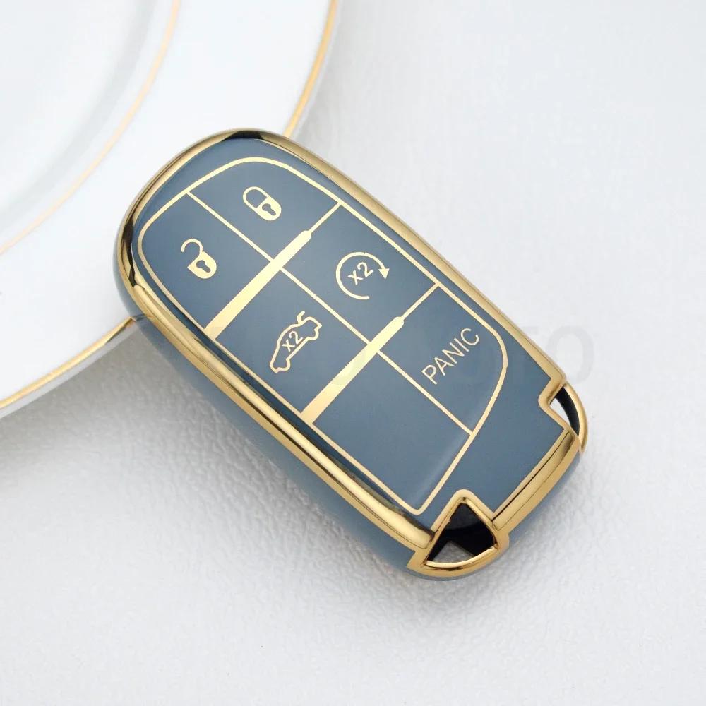 For Jeep Grand Cherokee Chrysler 300C Renegade FIAT Freemont Dodge Ram 1500 Challenger Dart TPU Car Remote Key Case Cover mo1