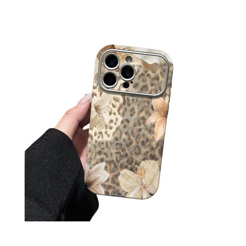 Ретро чехол для телефона с цветочным принтом и леопардовым узором для iPhone17Proins wind Apple 16 взрывной чехол