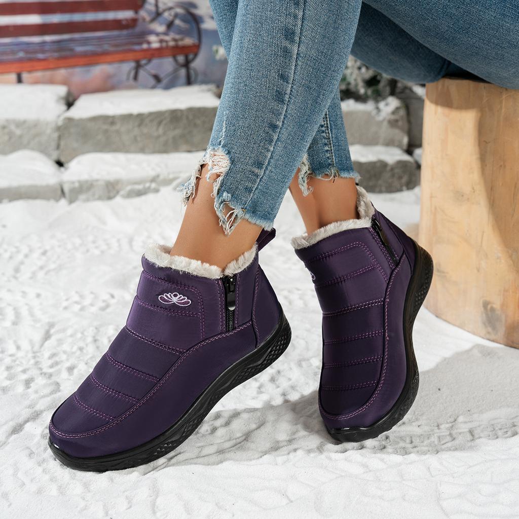 Хлопковая обувь женская зимняя утолщенная теплая сноубутсы большого размера женские короткие ботинки для активного отдыха, для походов, обувь для холодной зимы, на флисовой подкладке, противоскользящие ботинки