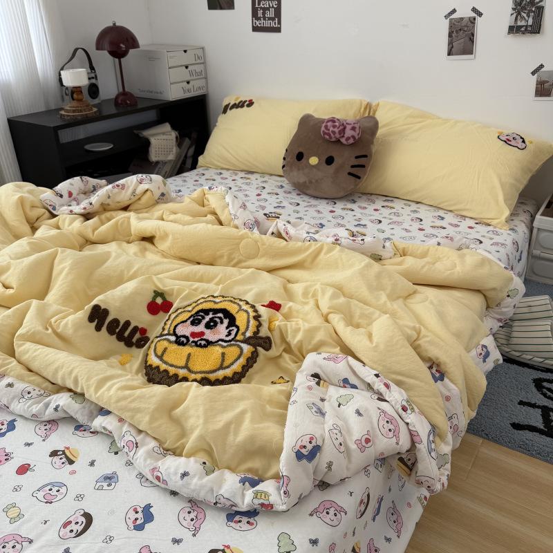 Crayon Small New Summer Quilt Air Conditioner Quilt Summer Thin Quilt Core Cotton Student Dormitory Lunch Break Small Quilt Children Cool Quilt