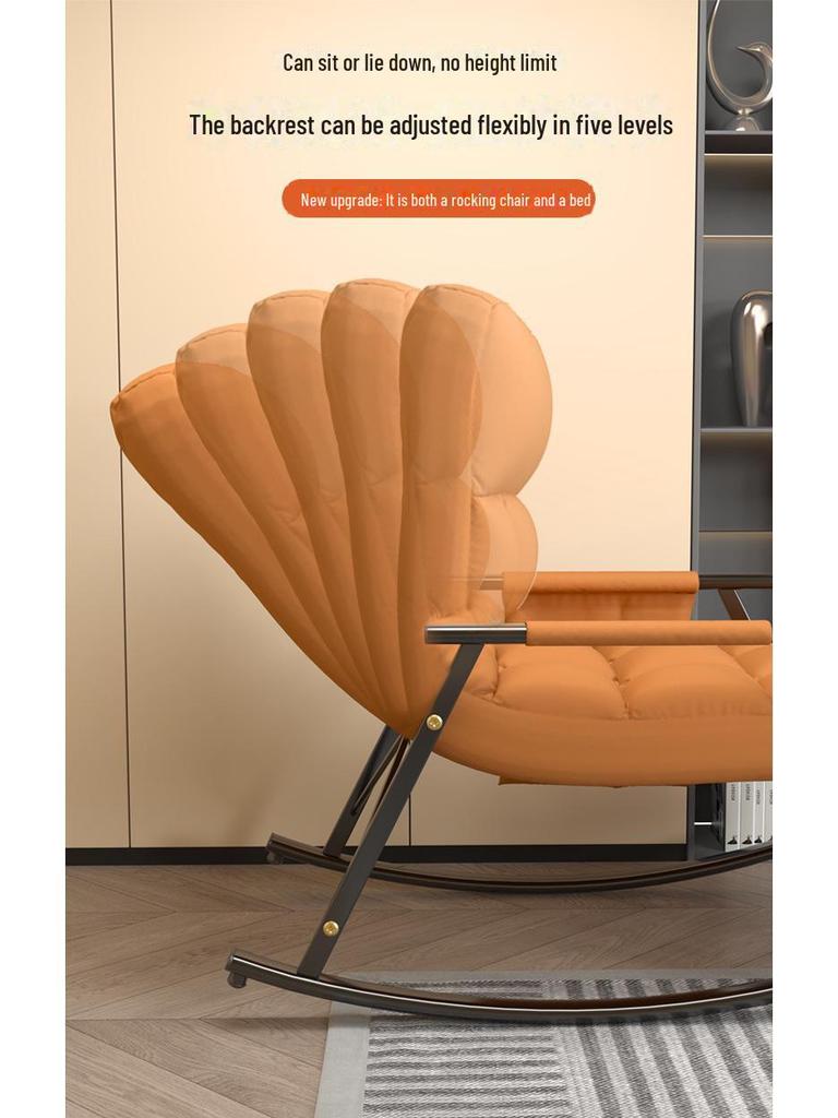 Легкое роскошное кресло-реклайнер: Складное кресло-качалка для гостиной или балкона, идеально подходит для отдыха и обеденных перерывов.