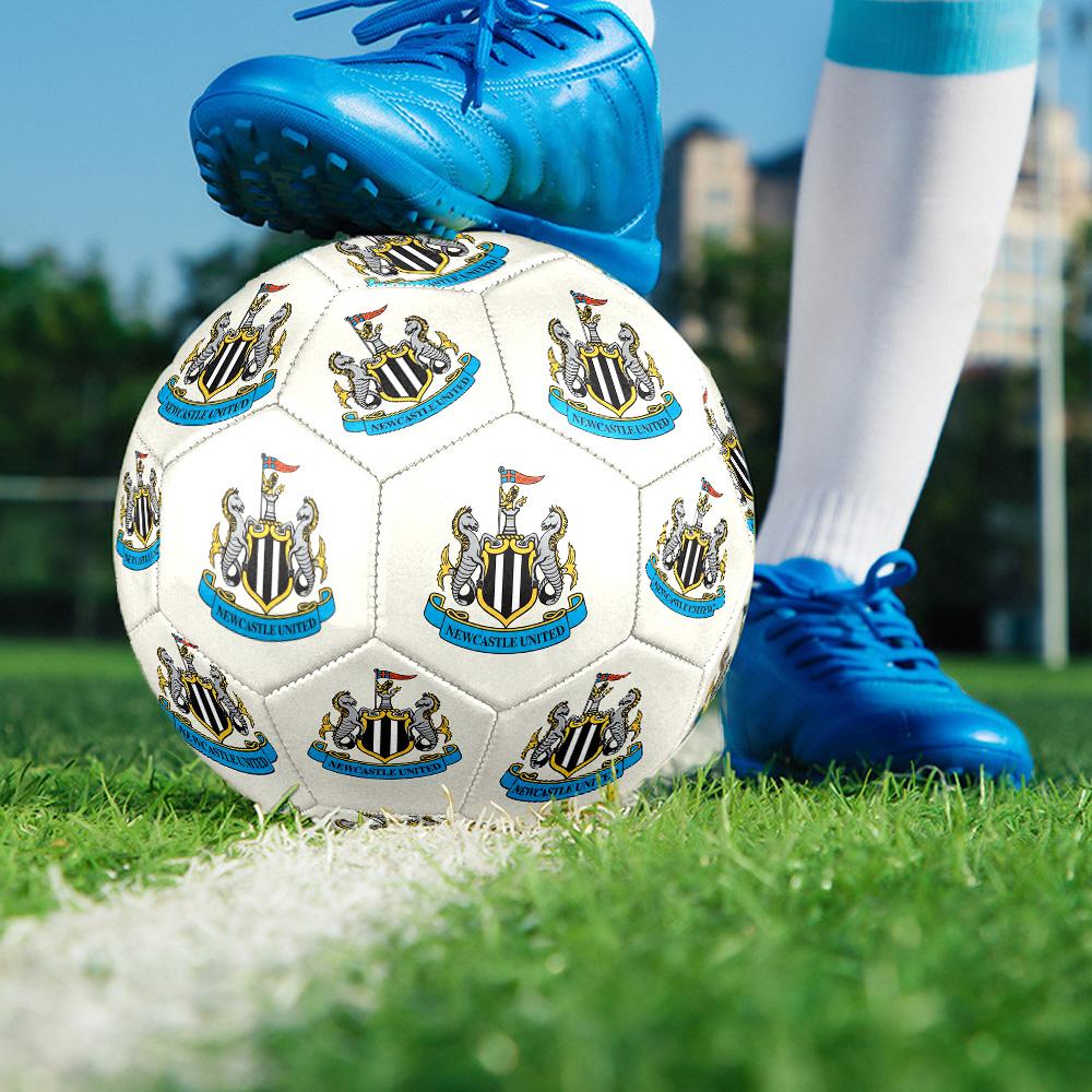 Newcastle United F.CSoccer Ball Colorful All Ages Machine Stitched PVC Competition Ready Durable High-Bounce