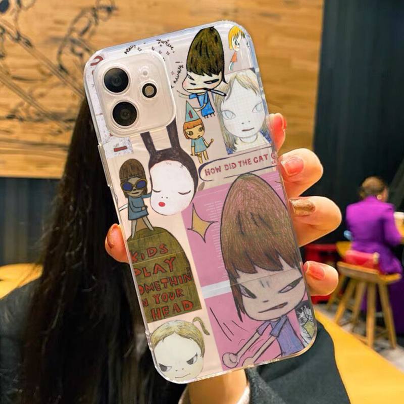 Чехол для телефона Yoshitomo Nara для iPhone 11 12 13 14 Mini Pro Max XR X XS TPU прозрачный чехол для 8 7 6 Plus SE 2020