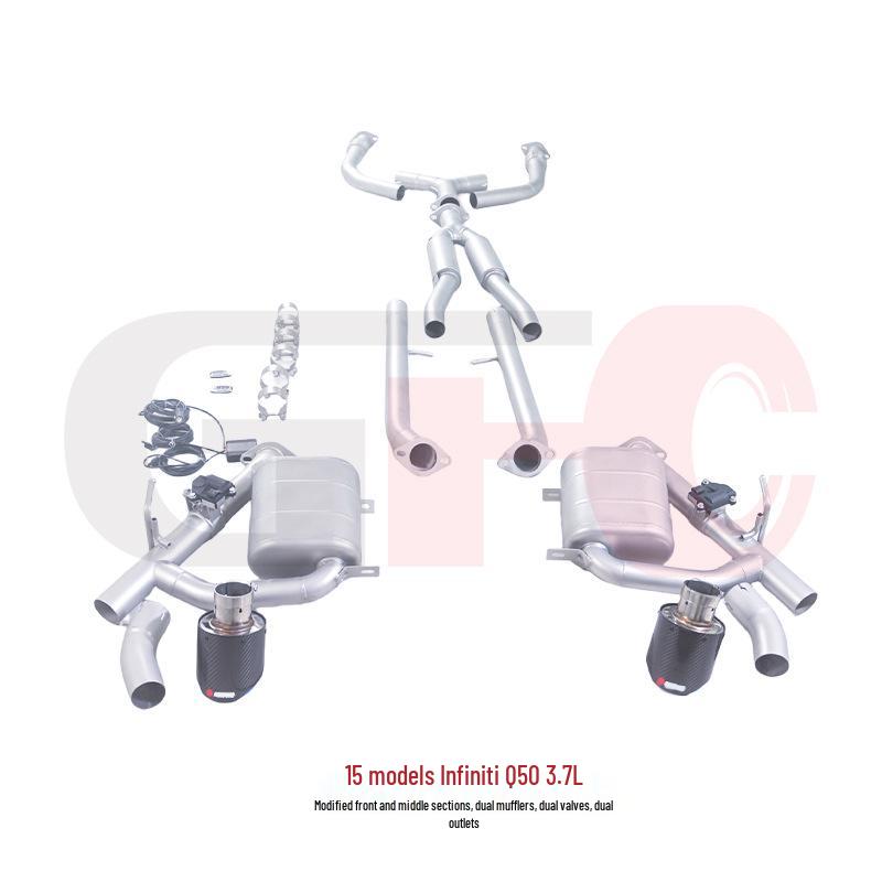Dual Muffler & Valve Exhaust System for 2015 Infiniti Q50 3.7L