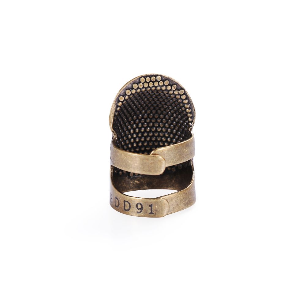 Stitching Tools DIY Crafts Vintage Gold Finger Protector Antique Ring Metal Needle Thimble