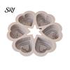 Multi-purpose Dessert Mold Heart Shape Silicone Cake 6-Cup Non-Stick Baking Pan Soft Heat-resistant Jelly Chocolate Reusable Easy Release for
